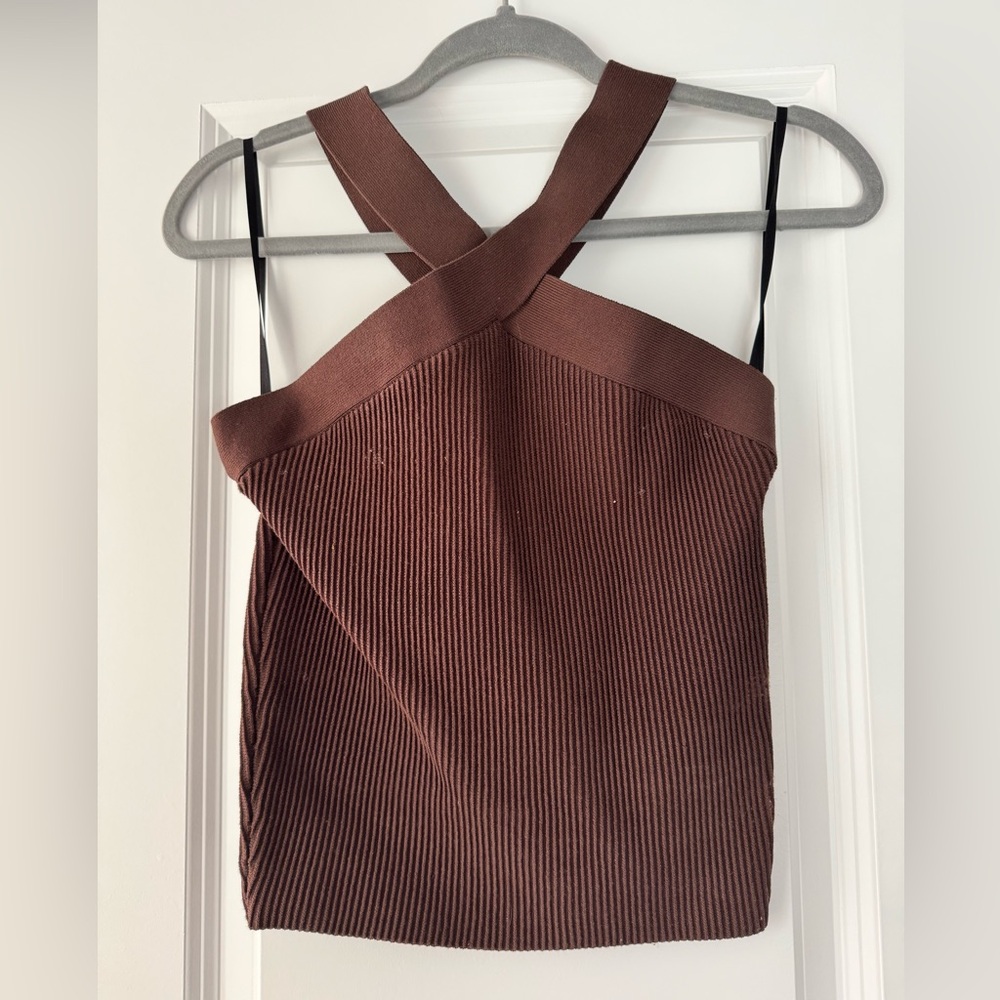 Aritzia Babaton Chocolate Knit Top
